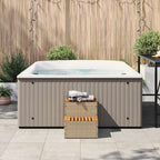 Bordo per Vasca Idromassaggio Beige in Polyrattan e Massello di Acacia