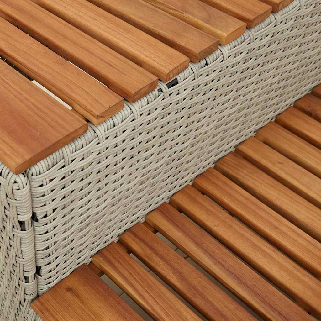 Bordo per Vasca Idromassaggio Polyrattan e Massello Acacia