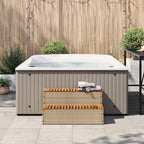 Bordo per Vasca Idromassaggio Beige Polyrattan e Massello Acacia