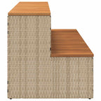 Bordo per Vasca Idromassaggio Beige Polyrattan e Massello Acacia
