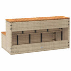 Bordo per Vasca Idromassaggio Beige Polyrattan e Massello Acacia