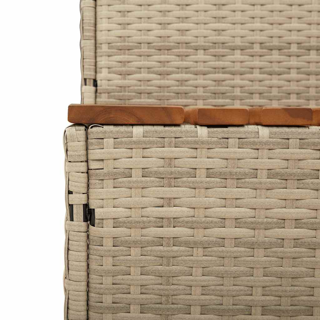 Bordo per Vasca Idromassaggio Beige Polyrattan e Massello Acacia