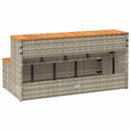 Bordo per Vasca Idromassaggio Grigio Polyrattan e Massello Acacia