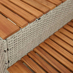 Bordo per Vasca Idromassaggio Grigio Polyrattan e Massello Acacia