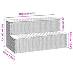 Bordo per Vasca Idromassaggio Grigio Polyrattan e Massello Acacia