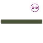 Bordure per Prato 10 pz Verde Oliva Acciaio Laminato a Freddo