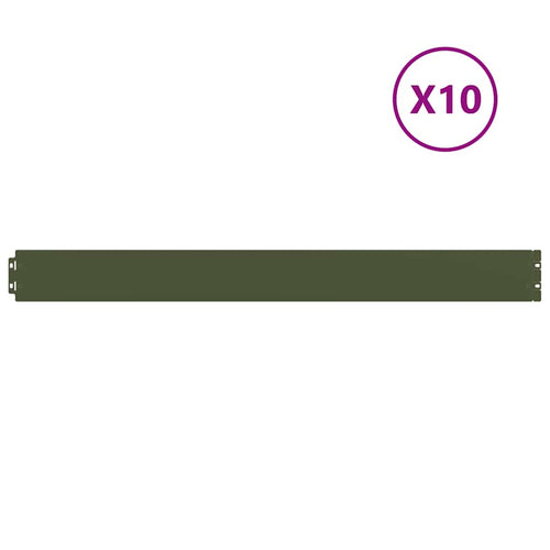 Bordure per Prato 10 pz Verde Oliva Acciaio Laminato a Freddo