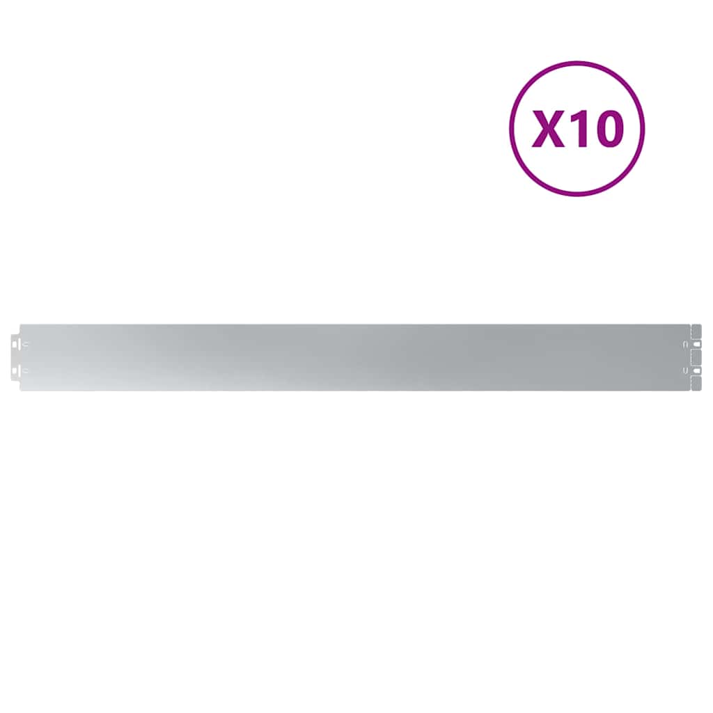 Bordure per Prato 10 pz 10x103 cm Acciaio Zincato
