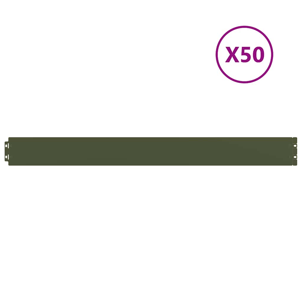 Bordure per Prato 50 pz Verde Oliva Acciaio Laminato a Freddo