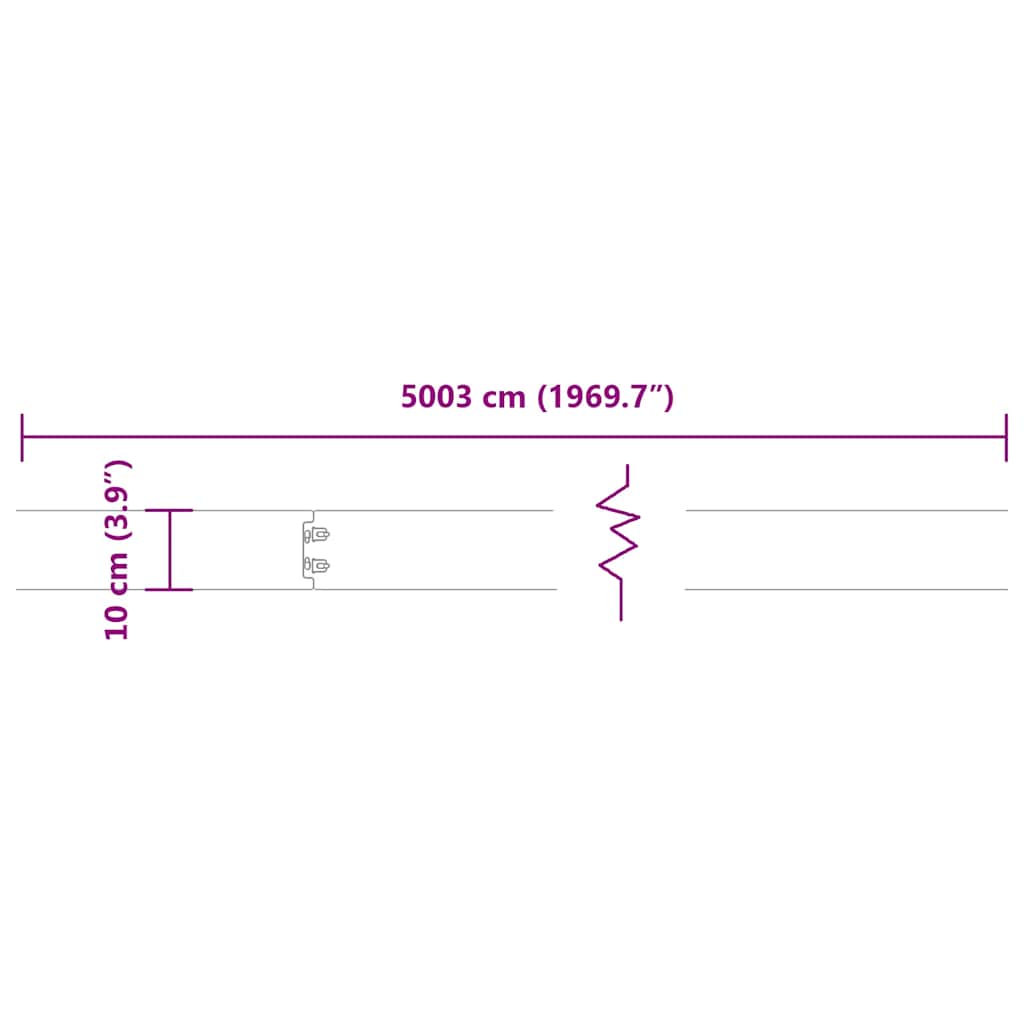 Bordure per Prato 50 pz 10x103 cm Acciaio Inossidabile