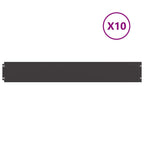 Bordure per Prato 10 pz Nere 15x103cm Acciaio Laminato a Freddo