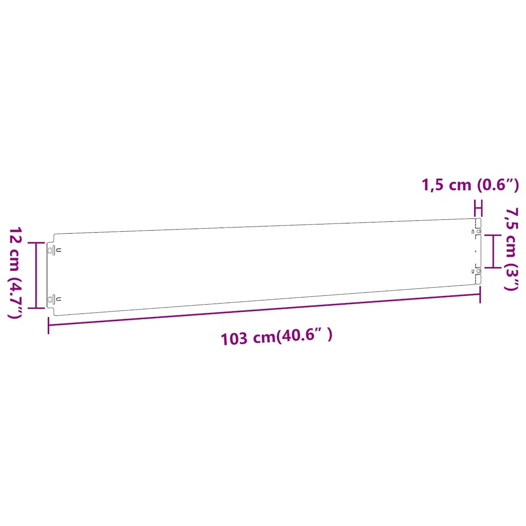Bordure per Prato 10 pz Nere 15x103cm Acciaio Laminato a Freddo