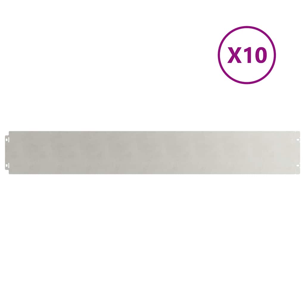 Bordure per Prato 10 pz 15x103 cm Acciaio Inossidabile