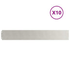 Bordure per Prato 10 pz 15x103 cm Acciaio Inossidabile