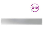 Bordure per Prato 10 pz 15x103 cm Acciaio Zincato