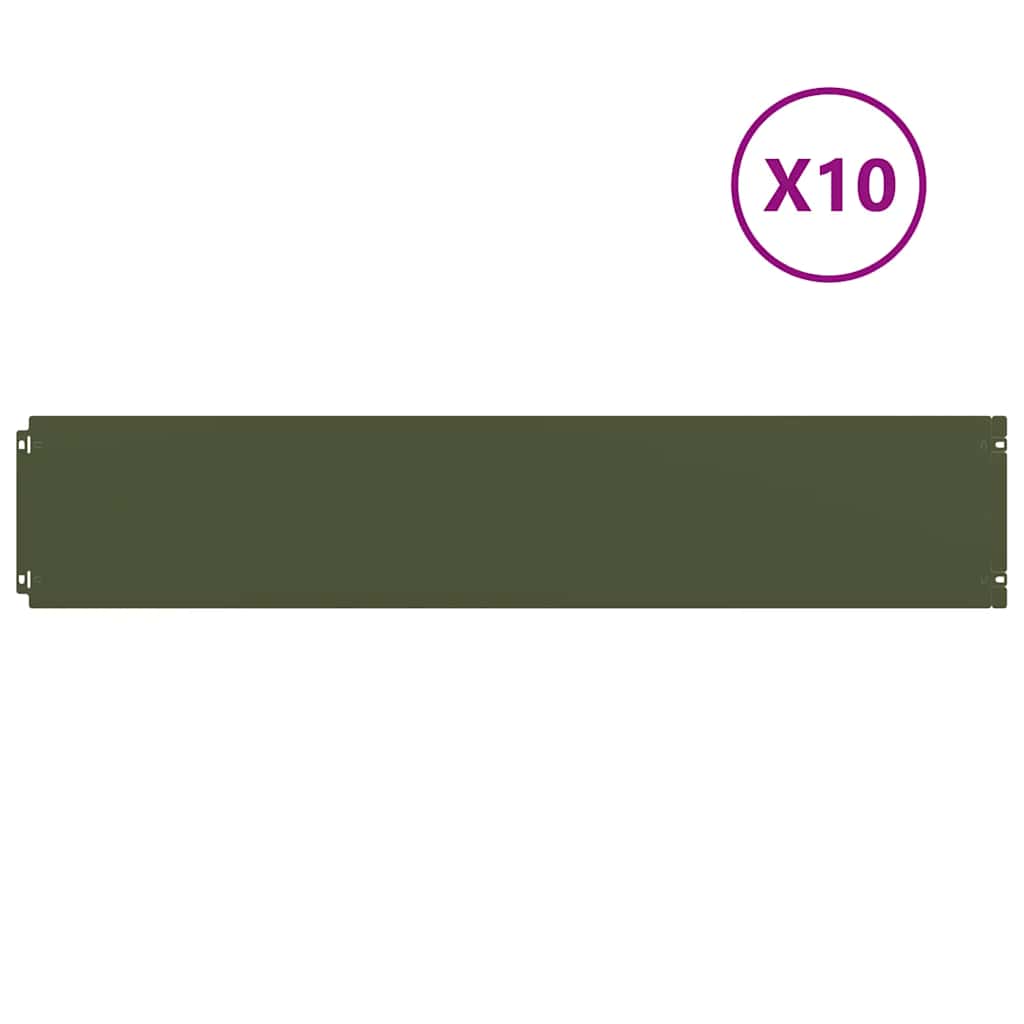 Bordure per Prato 10 pz Verde Oliva Acciaio Laminato a Freddo
