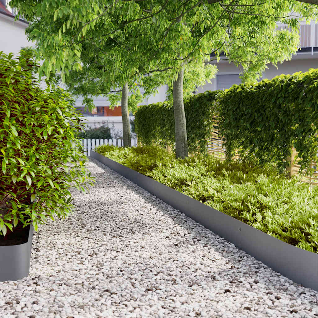 Bordure per Prato 30 pz Antracite Acciaio Laminato a Freddo