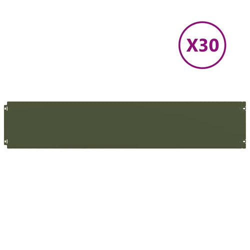 Bordure per Prato 30 pz Verde Oliva Acciaio Laminato a Freddo