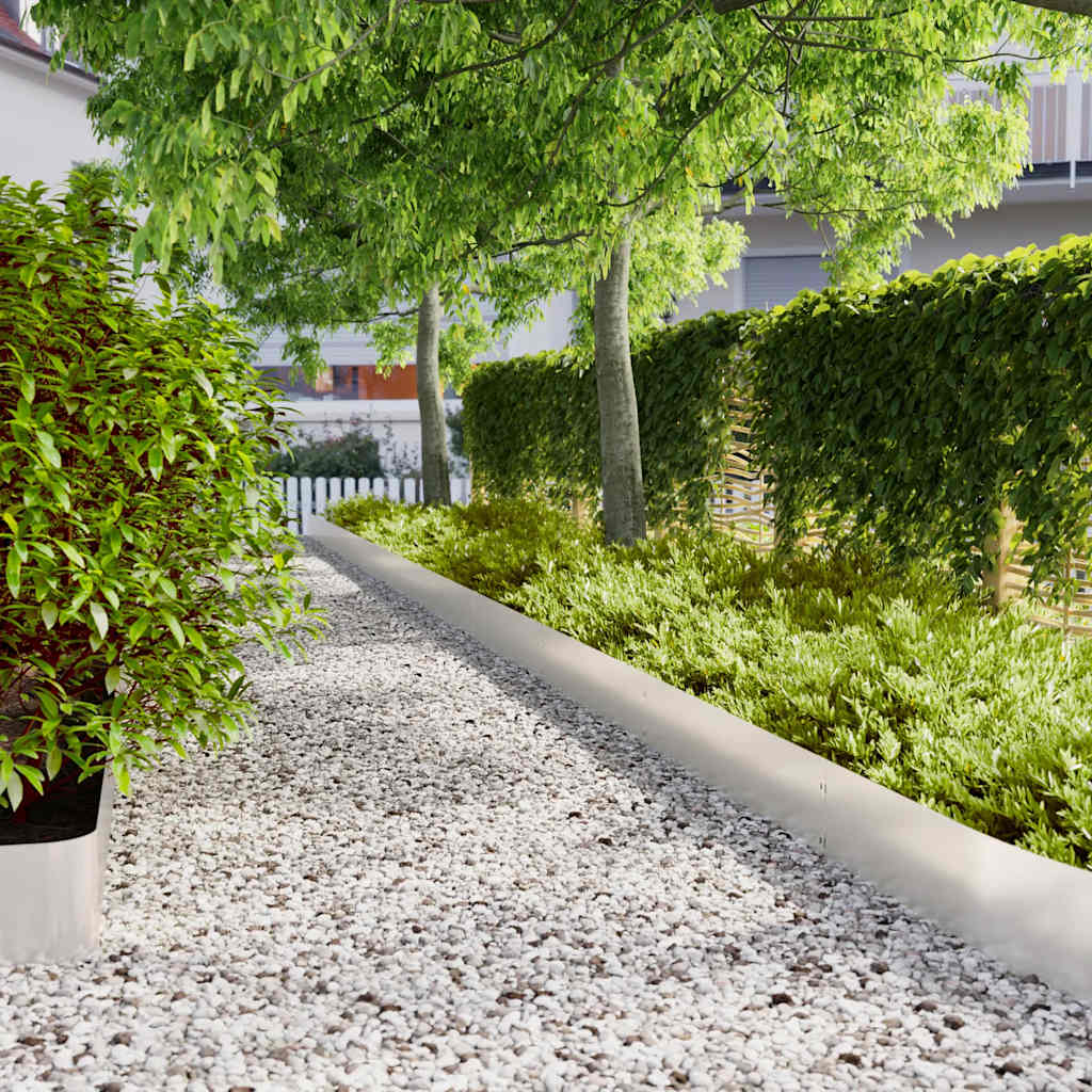 Bordure per Prato 30 pz 20x103 cm Acciaio Inossidabile