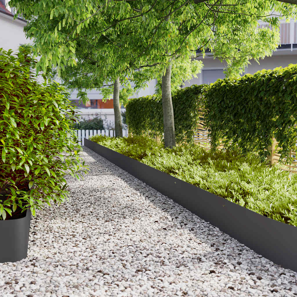 Bordure per Prato 10 pz Nere in Acciaio Laminato a Freddo