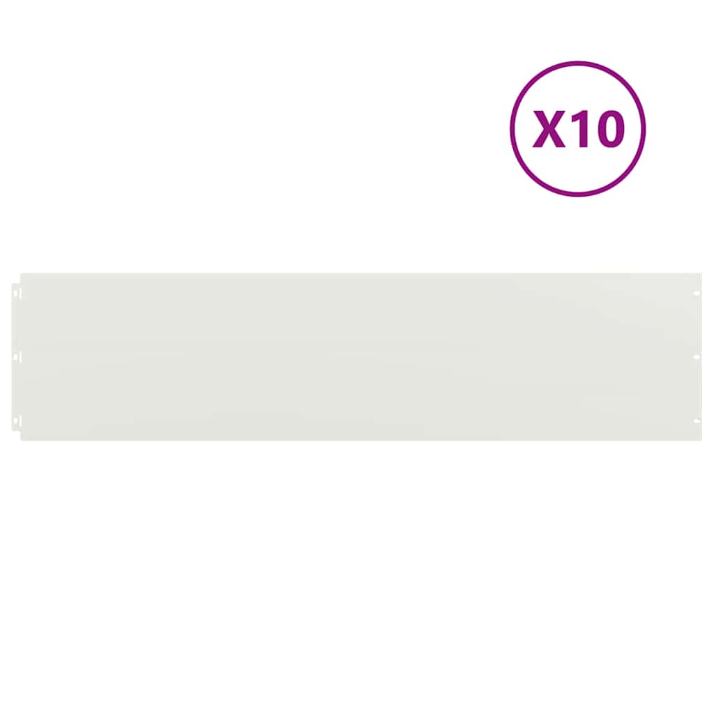 Bordure per Prato 10 pz Bianche Acciaio Laminato a Freddo 25x103 cm