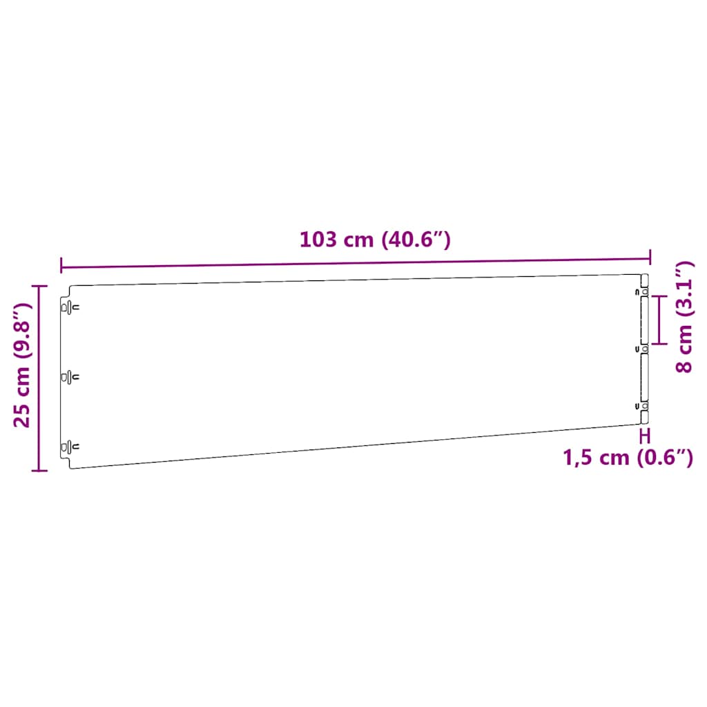 Bordure per Prato 10 pz Bianche Acciaio Laminato a Freddo 25x103 cm