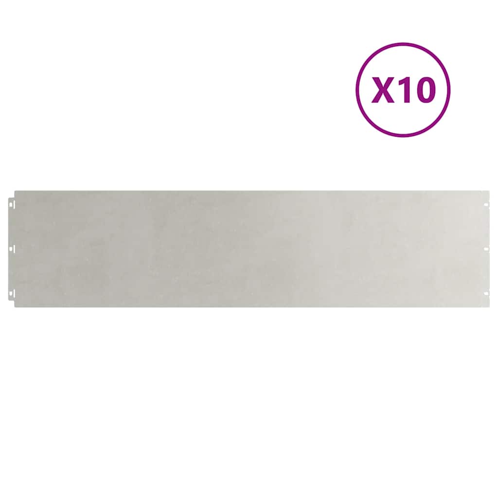 Bordure per Prato 10 pz 25x103 cm Acciaio Inossidabile