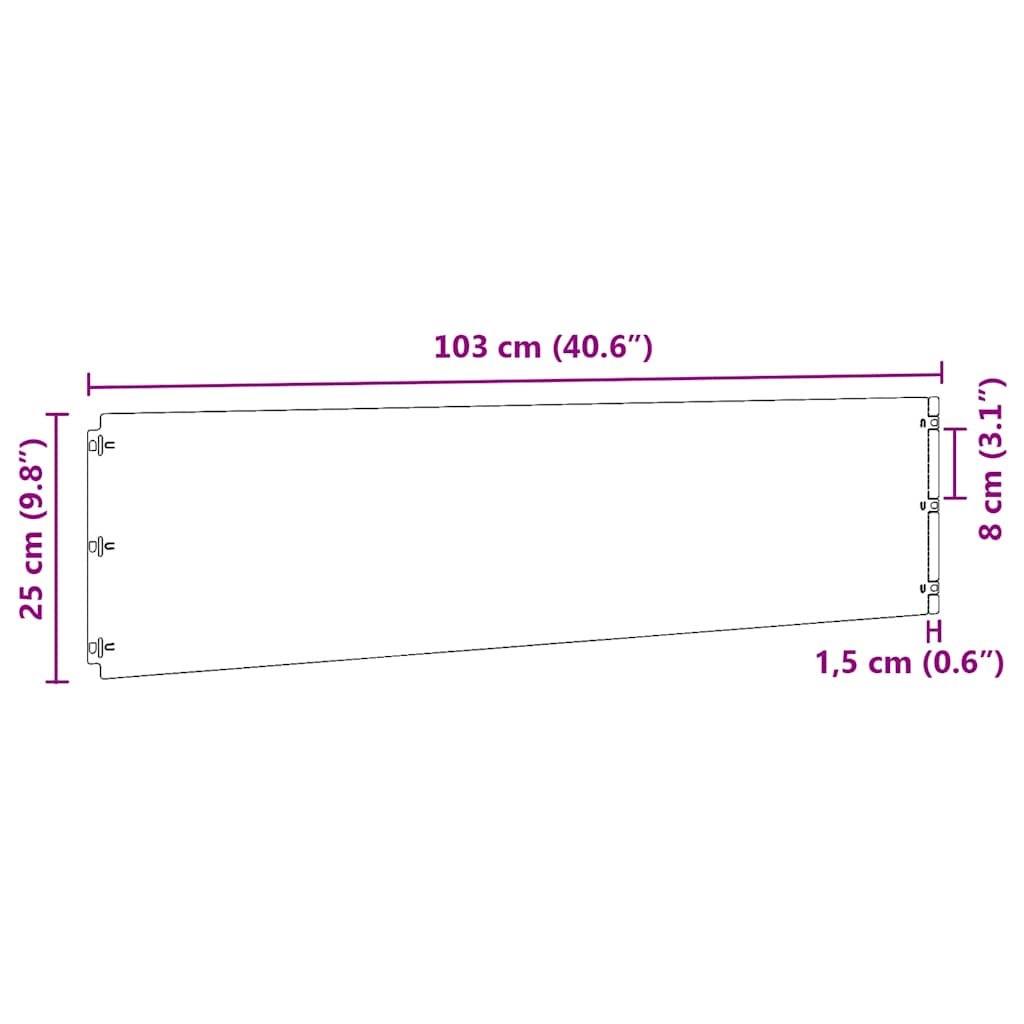 Bordure per Prato 10 pz 25x103 cm Acciaio Inossidabile