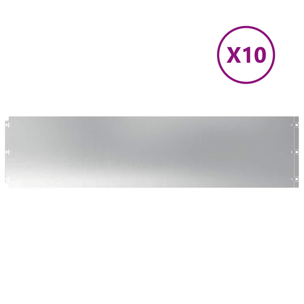 Bordure per Prato 10 pz 25x103 cm Acciaio Zincato