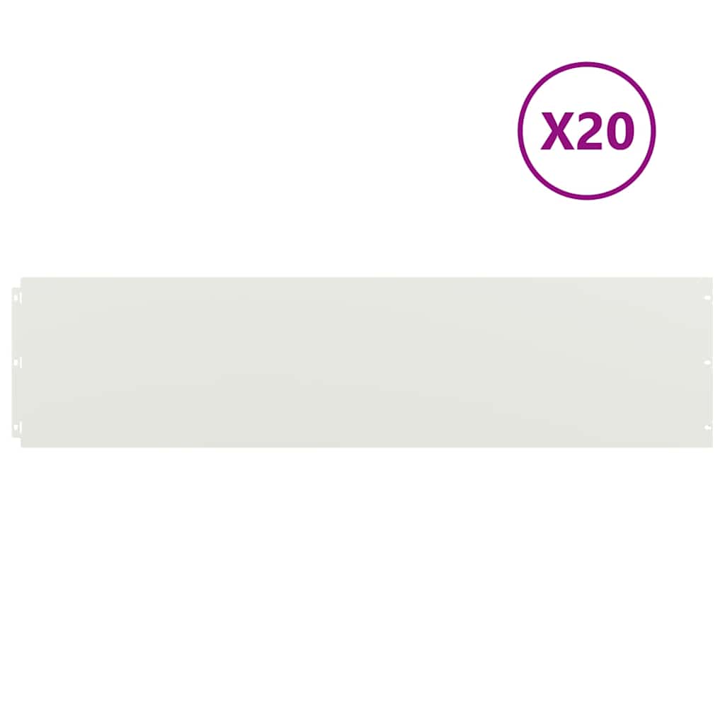 Bordure per Prato 20 pz Bianche Acciaio Laminato a Freddo 25x103 cm