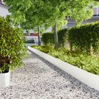 Bordure per Prato 20 pz Bianche Acciaio Laminato a Freddo 25x103 cm