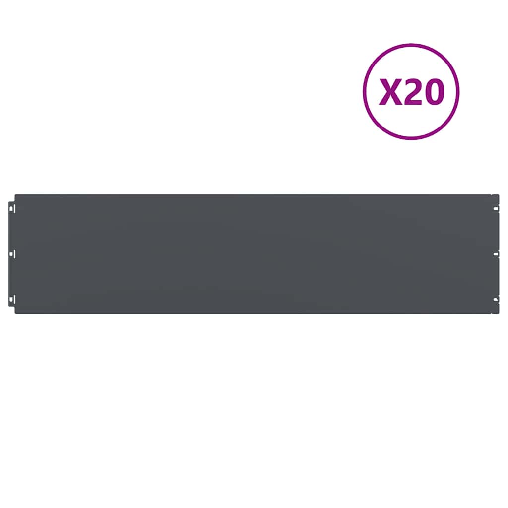Bordure per Prato 20 pz Antracite Acciaio Laminato a Freddo