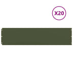 Bordure per Prato 20 pz Verde Oliva Acciaio Laminato a Freddo