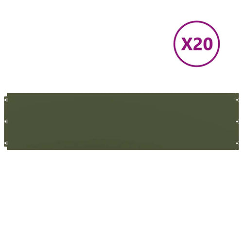 Bordure per Prato 20 pz Verde Oliva Acciaio Laminato a Freddo