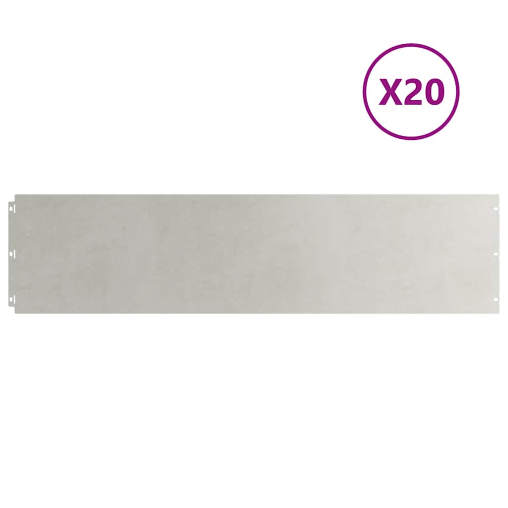 Bordure per Prato 20 pz 25x103 cm Acciaio Inossidabile