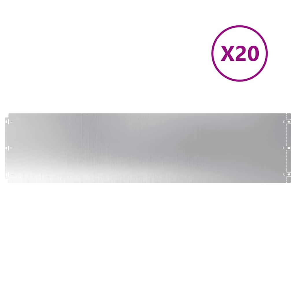 Bordure per Prato 20 pz Acciaio Zincato 25x103 cm