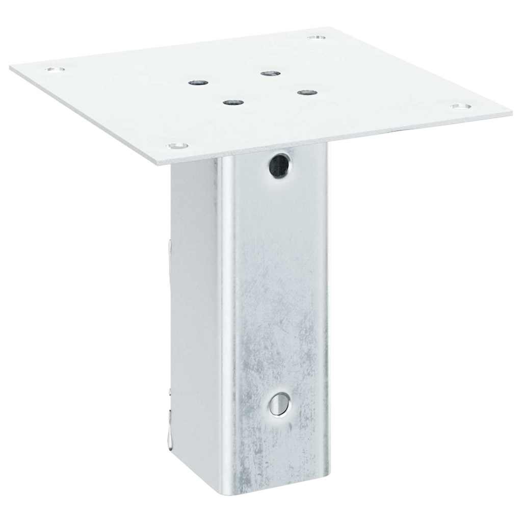 Basi per Pali Quadrate 4 pz Argento 46x46 mm in Acciaio Zincato