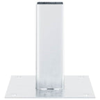 Basi per Pali Quadrate 4 pz Argento 46x46 mm in Acciaio Zincato