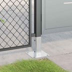 Basi per Pali Quadrate 12 pz Argento 46x46 mm Acciaio Zincato