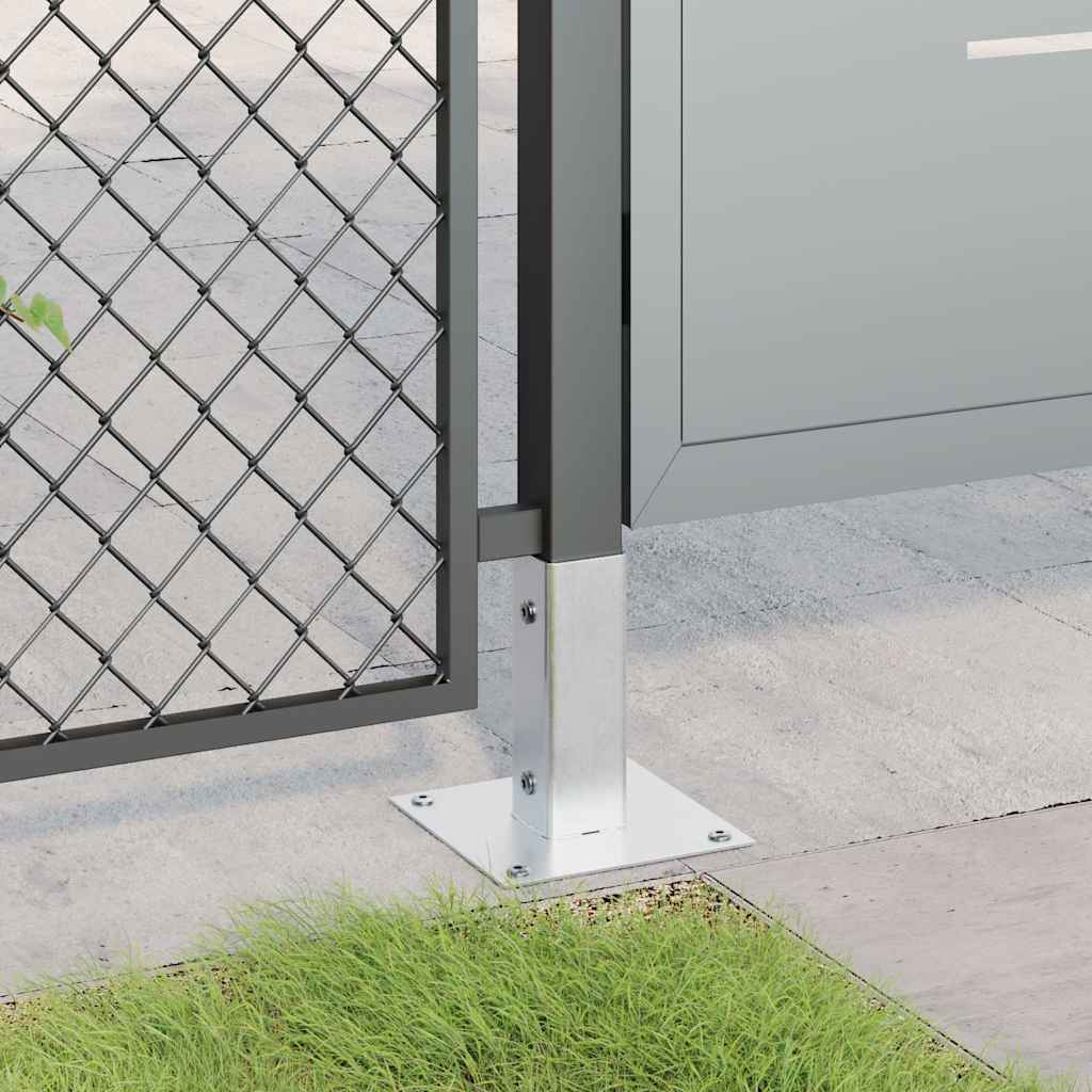 Basi per Pali Quadrate 12 pz Argento 46x46 mm Acciaio Zincato