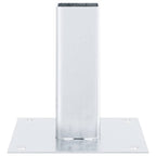 Basi per Pali Quadrate 12 pz Argento 46x46 mm Acciaio Zincato