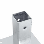 Basi per Pali Quadrate 12 pz Argento 46x46 mm Acciaio Zincato