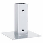 Basi per Pali Quadrate 4 pz Argento 51x51 mm in Acciaio Zincato