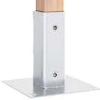 Basi per Pali Quadrate 4 pz Argento 51x51 mm in Acciaio Zincato