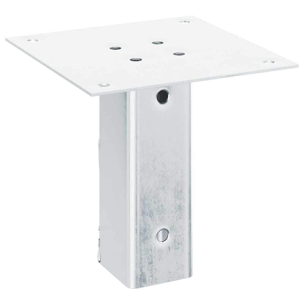 Basi per Pali Quadrate 4 pz Argento 51x51 mm in Acciaio Zincato