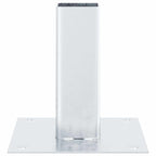 Basi per Pali Quadrate 4 pz Argento 51x51 mm in Acciaio Zincato