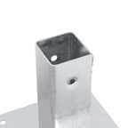 Basi per Pali Quadrate 4 pz Argento 51x51 mm in Acciaio Zincato