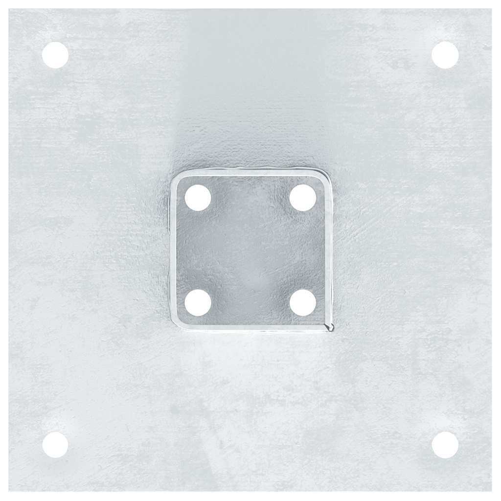 Basi per Pali Quadrate 12 pz Argento 51x51 mm Acciaio Zincato