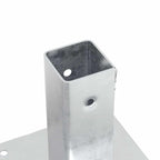 Basi per Pali Quadrate 12 pz Argento 51x51 mm Acciaio Zincato