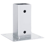 Basi per Pali Quadrate 4 pz Argento 61x61 mm Acciaio Zincato